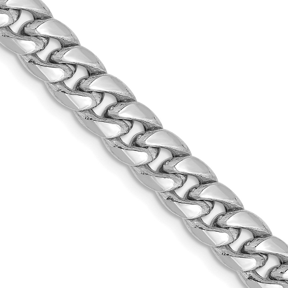 14K White Gold 6mm Semi-Solid Miami Cuban 18 Inch Chain