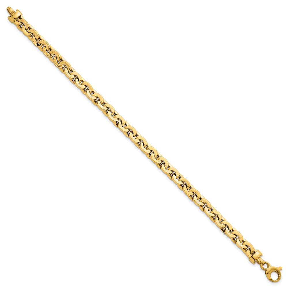 14K Yellow Gold Polished 5.75mm Fancy Cable Link 7.5 Inch Bracelet