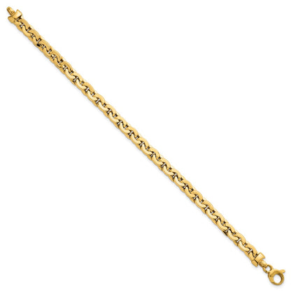 14K Yellow Gold Polished 5.75mm Fancy Cable Link 7.5 Inch Bracelet