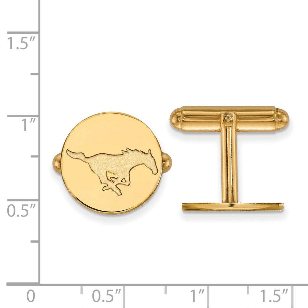 14K Yellow Gold Gold LogoArt Southern Methodist University Mustang Cuff Links