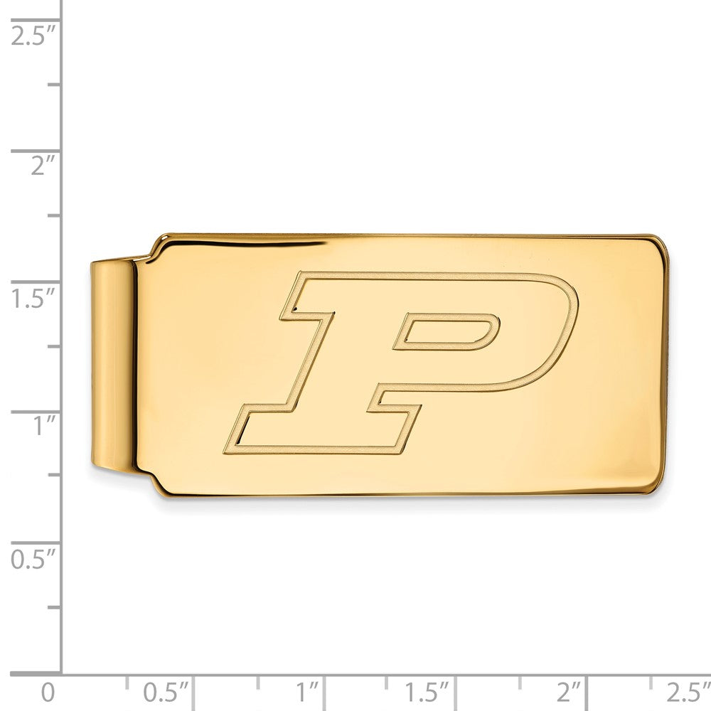 14K Yellow Gold Gold LogoArt Purdue University Letter P Money Clip