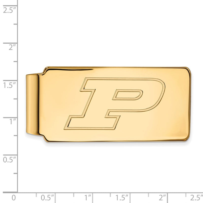 14K Yellow Gold Gold LogoArt Purdue University Letter P Money Clip