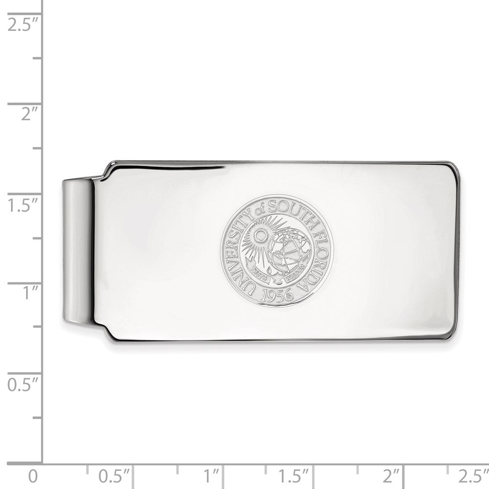 14K White Gold LogoArt University of South Florida Crest Money Clip