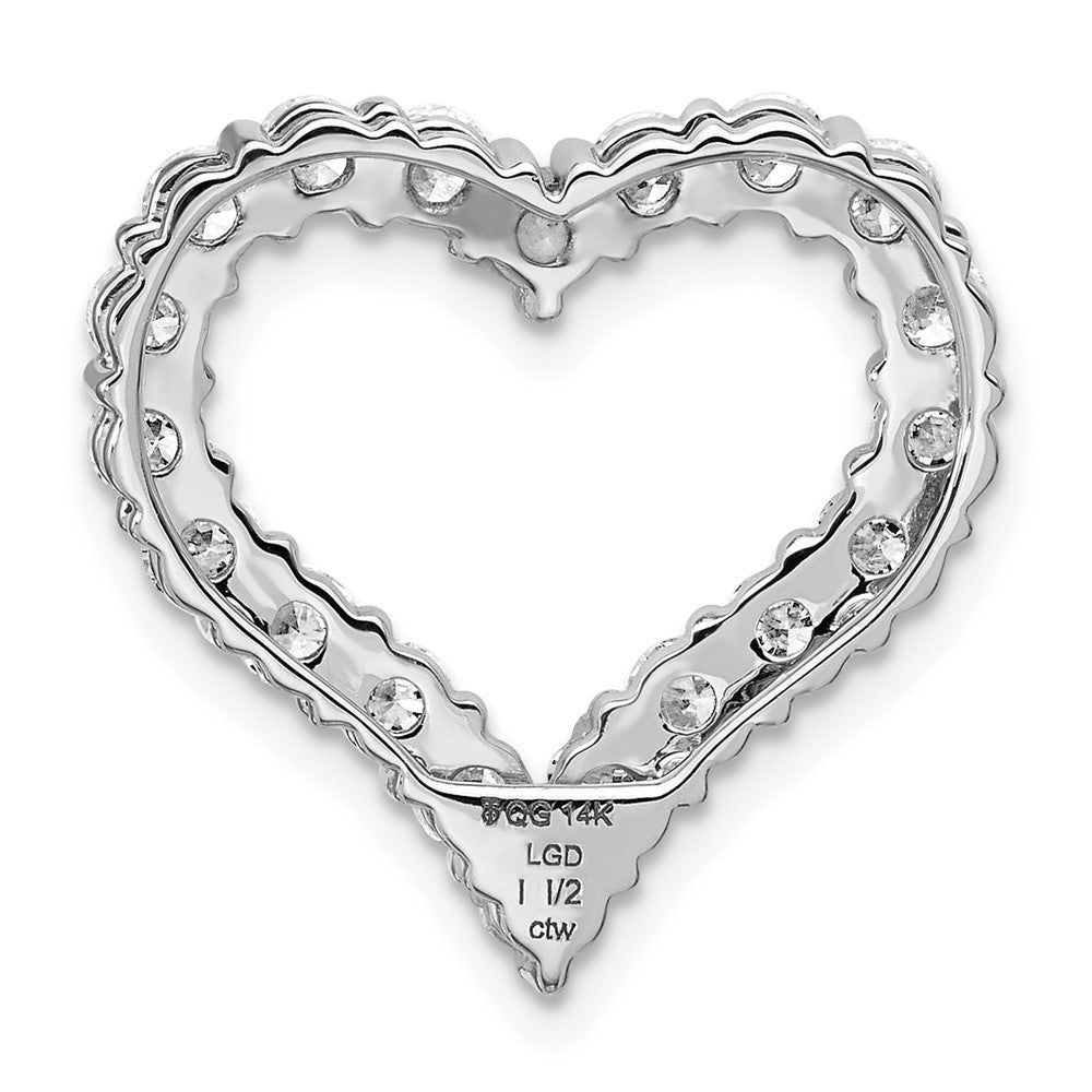 14K Certified White Gold Lab Grown Diamond VS/SI FGH Heart Pendant