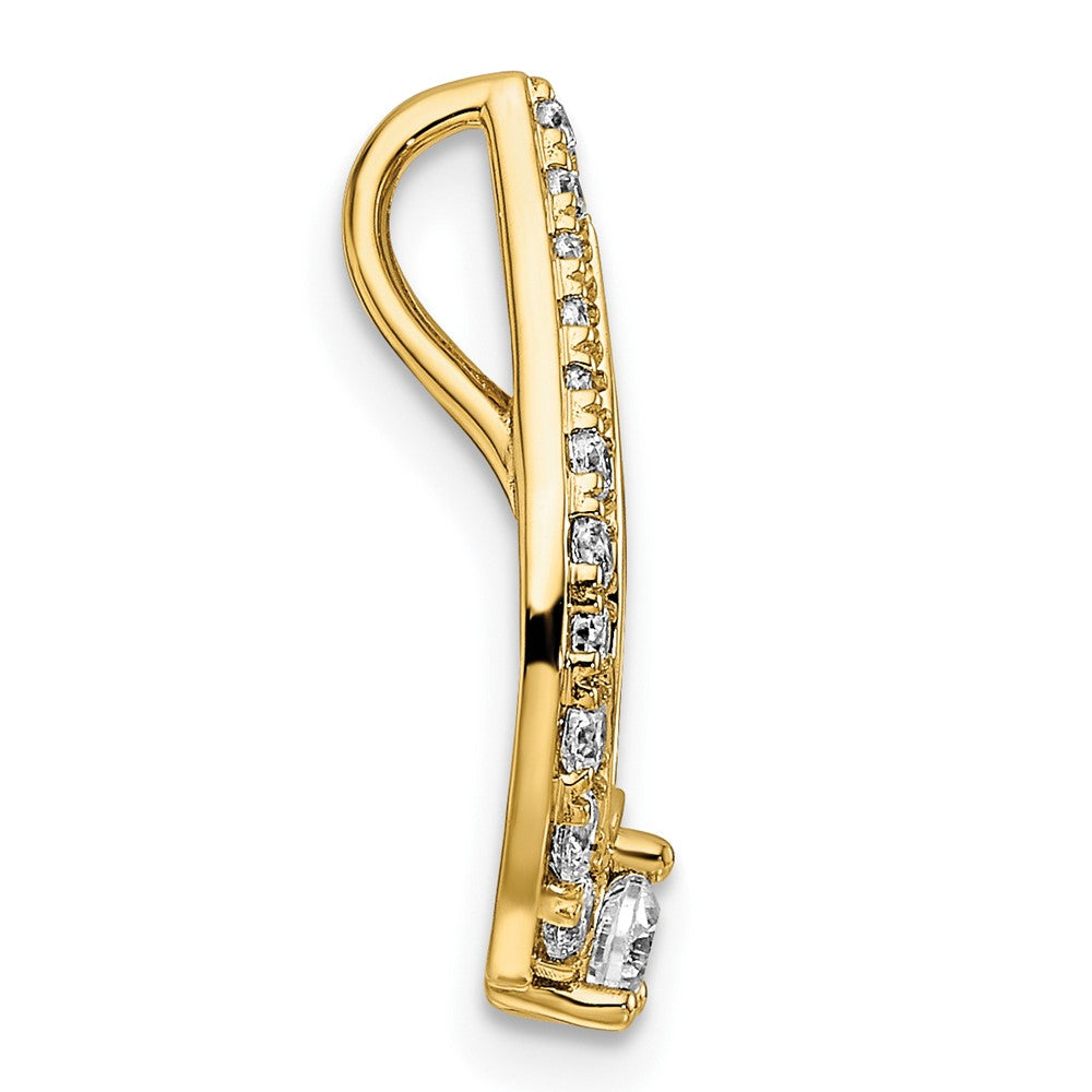 14K Yellow Gold Polished 1/2 carat Diamond Teardrop Chain Slide