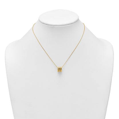 14K Yellow Gold Polished 3 Oval Rings 16 Inch Necklace Plus 2 Inch Extender