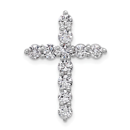 14K White Gold 1 1/2 carat Lab Grown Diamond VS+ F+ Complete Cross Chain Slide Pendant