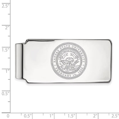 10K White Gold LogoArt Kansas State University Crest Money Clip