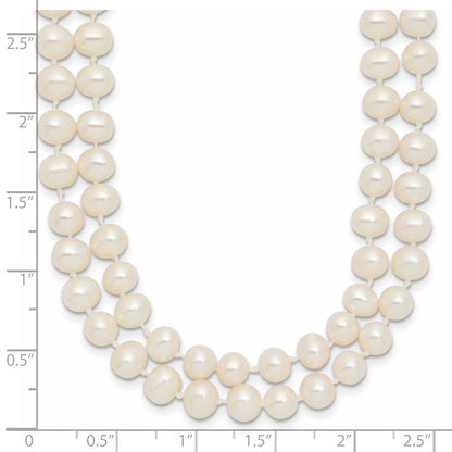 14K Yellow Gold 5-6mm Near Round Freshwater Cultured Pearl Double Strand 18 Inch Necklace