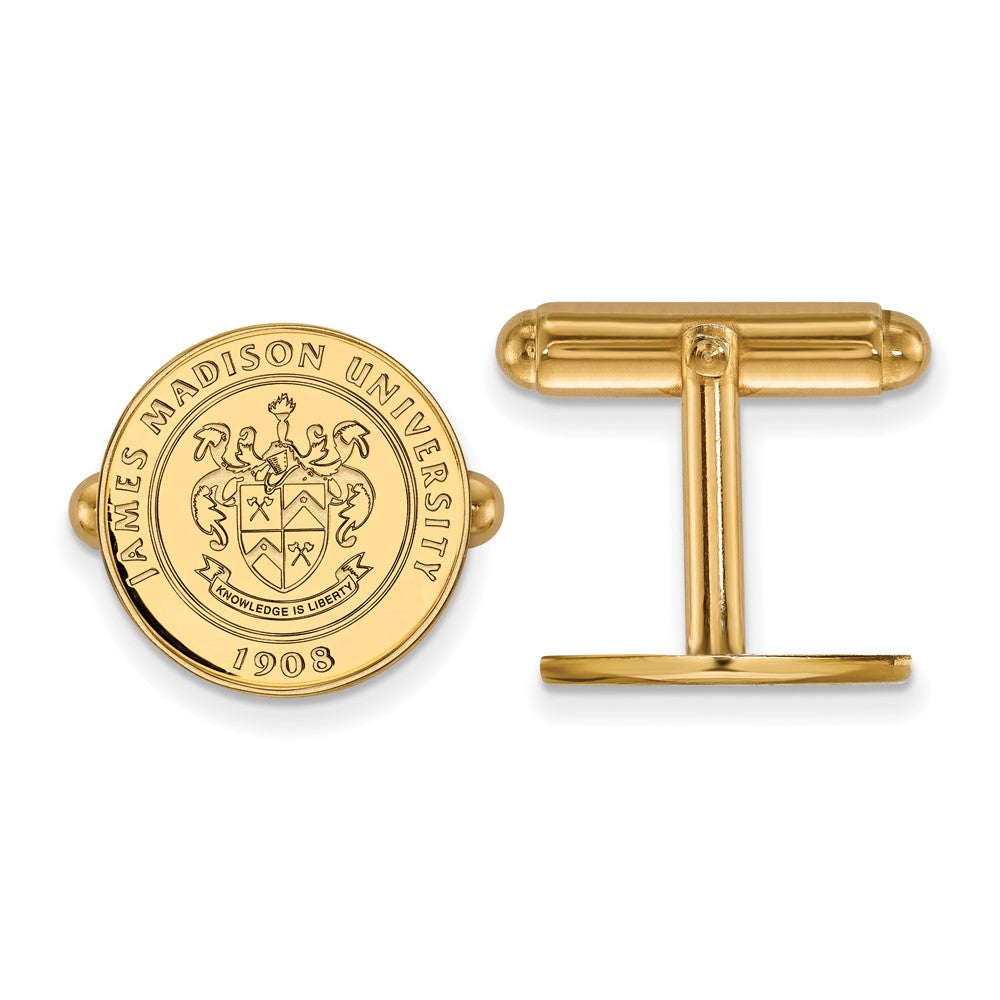 14K Yellow Gold Gold LogoArt James Madison University Crest Cuff Links