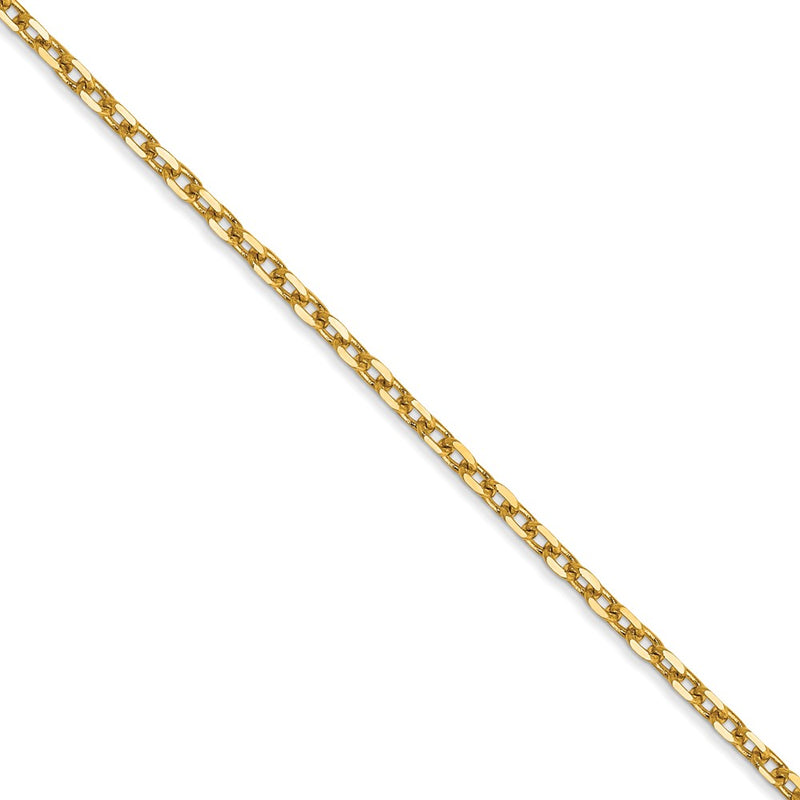 14K Yellow Gold 1.8mm D/C Round Open Link Cable Chain (100 Inch Spool)