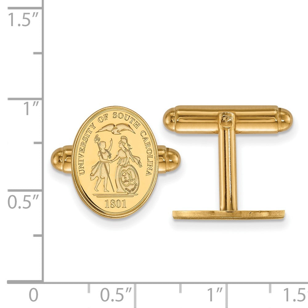 14K Yellow Gold Gold LogoArt University of South Carolina Crest Cuff Links