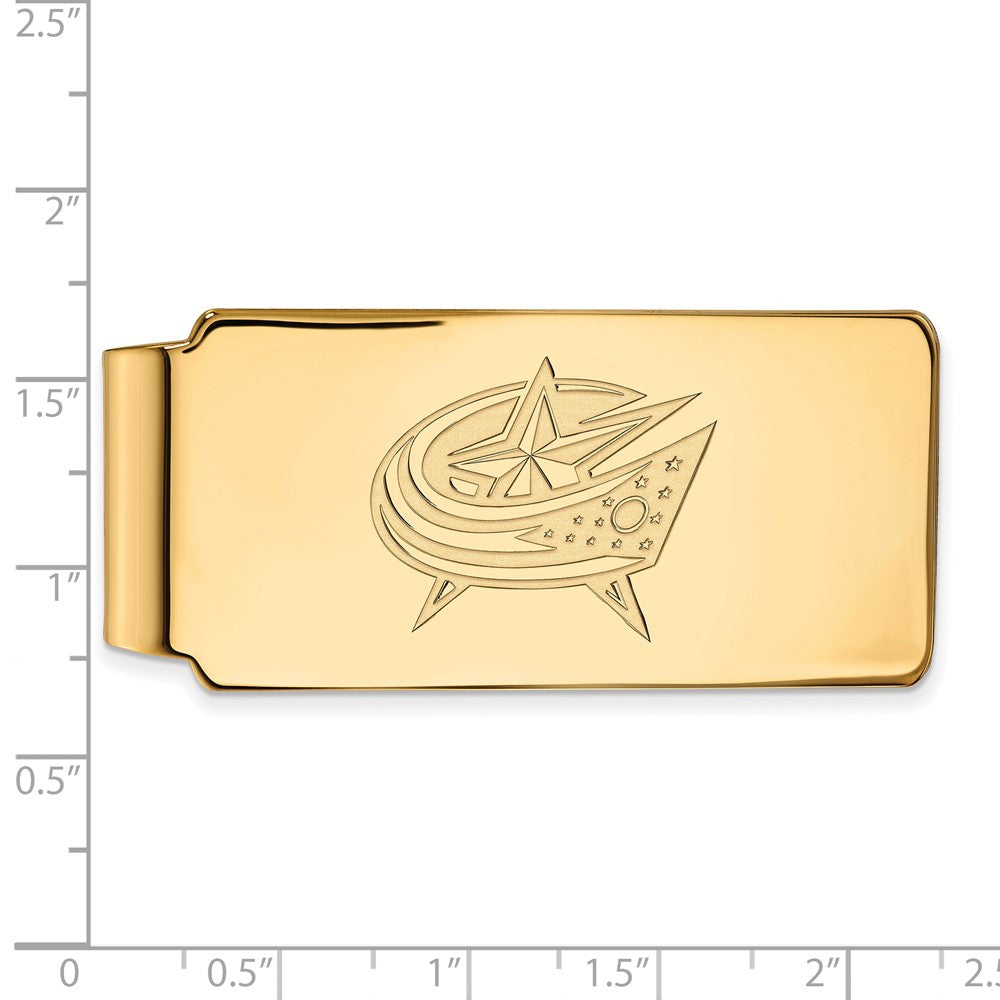 10K Yellow Gold Gold NHL LogoArt Columbus Blue Jackets Money Clip