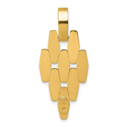 14K Yellow Gold Polished Fancy Link Geometric Dangle Pendant