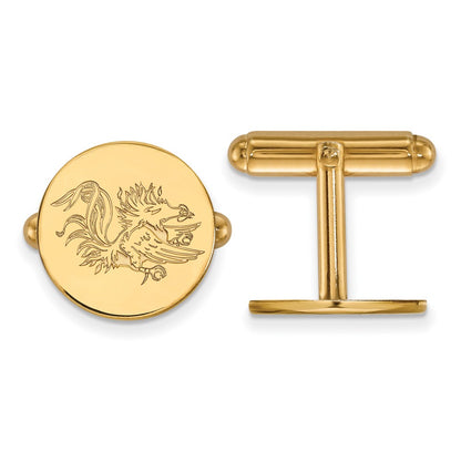 14K Yellow Gold Gold LogoArt University of South Carolina Gamecock Cuff Links