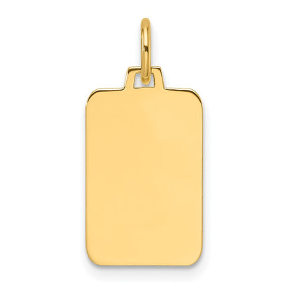 14K Yellow Gold Plain .035 Gauge Engravable Rectangular 15.4x10.5mm Disc Charm