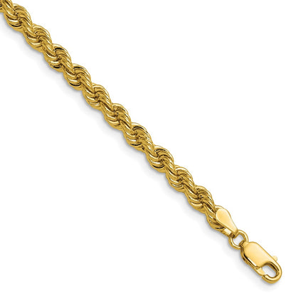 14K Yellow Gold 4.2mm Regular Rope Chain Bracelet