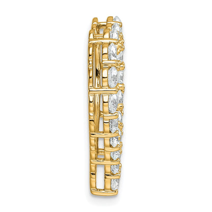 14K Yellow Gold 3 carat Lab Grown Diamond VS+ F+ Complete Heart Chain Slide Pendant