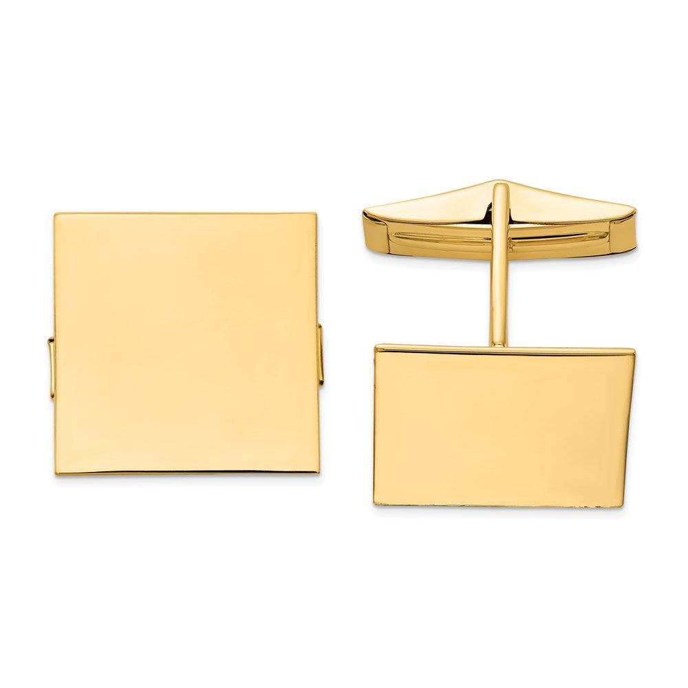 14K Yellow Gold Men's Square Cuff Links