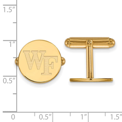 14K Yellow Gold Gold LogoArt Wake Forest University W-F Cuff Links