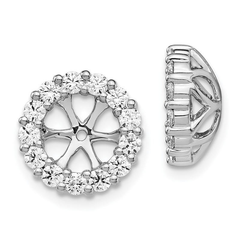 14K Yellow Gold 1 carat Diamond Circle Earring Jackets