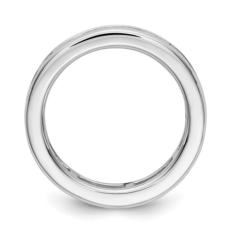 14K White Gold Polished 2ct Channel Set Diamond Eternity Wedding Band Ring