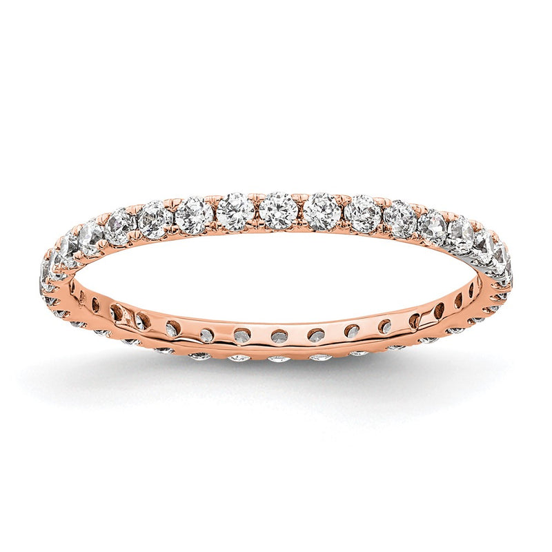 True Origin 14K Rose Gold 1/2 carat Lab Grown Diamond VS+ F+ Size 5 Complete Eternity Wedding Band Ring