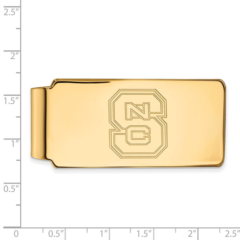 10K Yellow Gold Gold LogoArt North Carolina State University N-C-S Money Clip