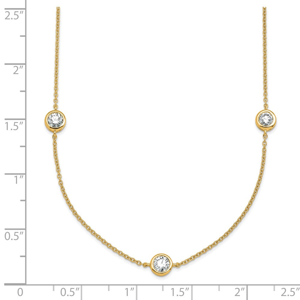 14K Yellow Gold 1 3/4 carat Lab Grown Diamond VS/SI+ G+ Complete 18 Inch Seven Station Necklace