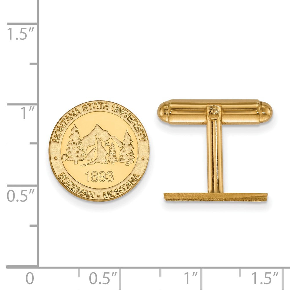 14K Yellow Gold Gold LogoArt Montana State University Crest Cuff Links