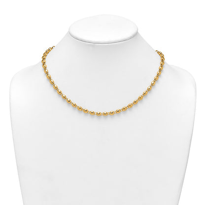 14K Yellow Gold Polished 5.25mm Round Fancy Beaded 18 Inch Necklace