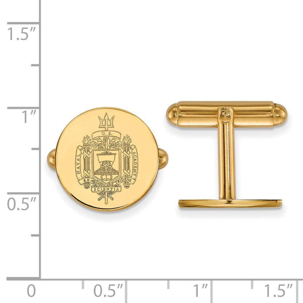 14K Yellow Gold Gold LogoArt US Naval Academy Crest Cuff Links
