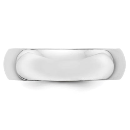 Platinum 6mm Half Round Wedding Band Ring