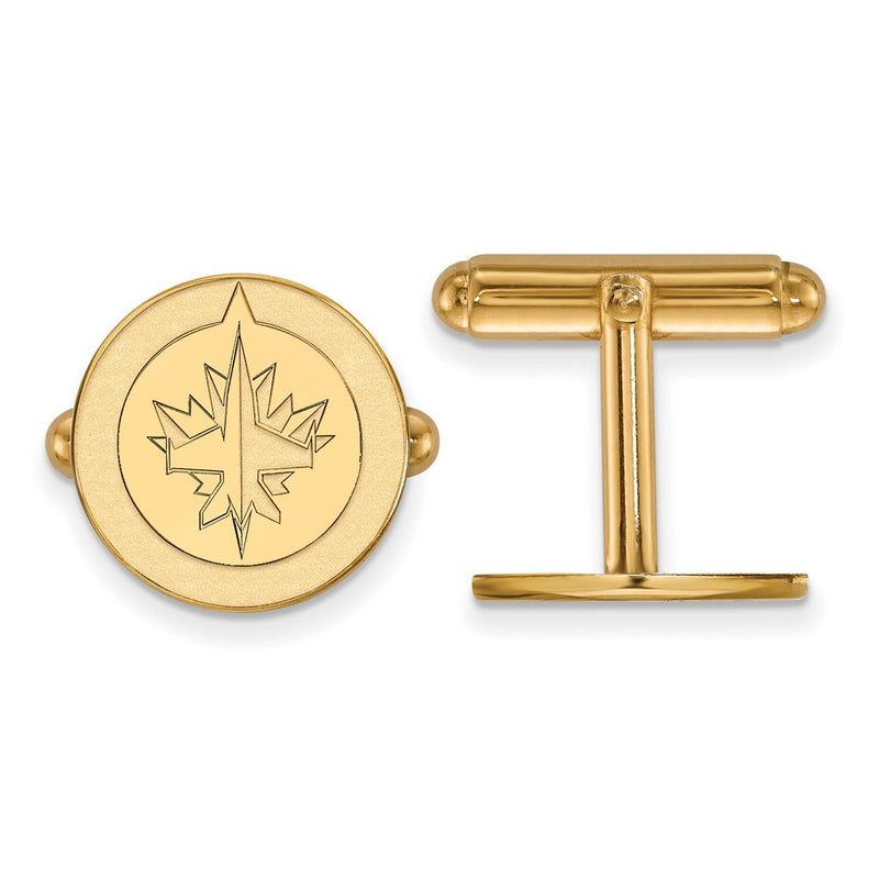 14K Yellow Gold Gold NHL LogoArt Winnipeg Jets Cuff Links