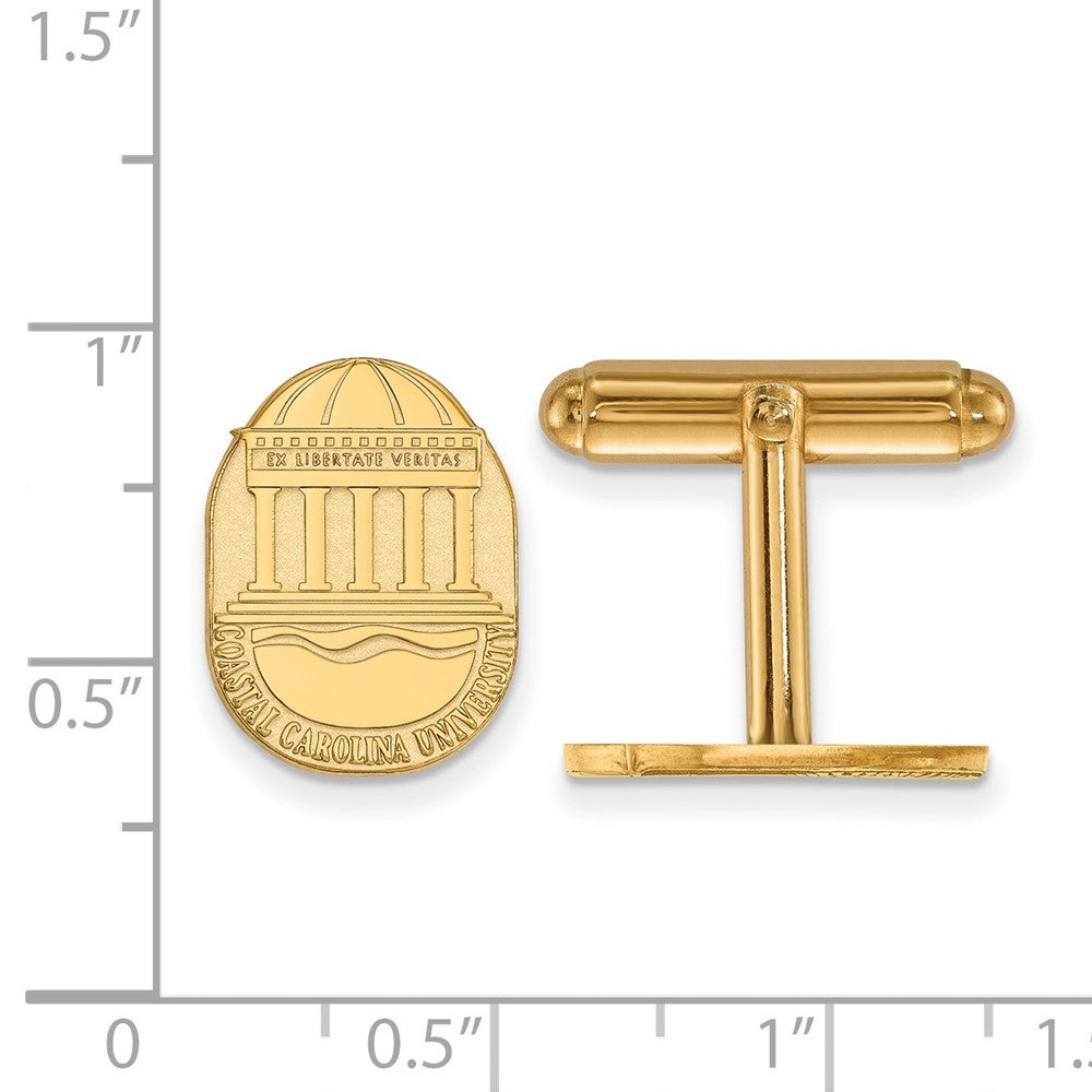 14K Yellow Gold Gold LogoArt Coastal Carolina University Crest Cuff Links