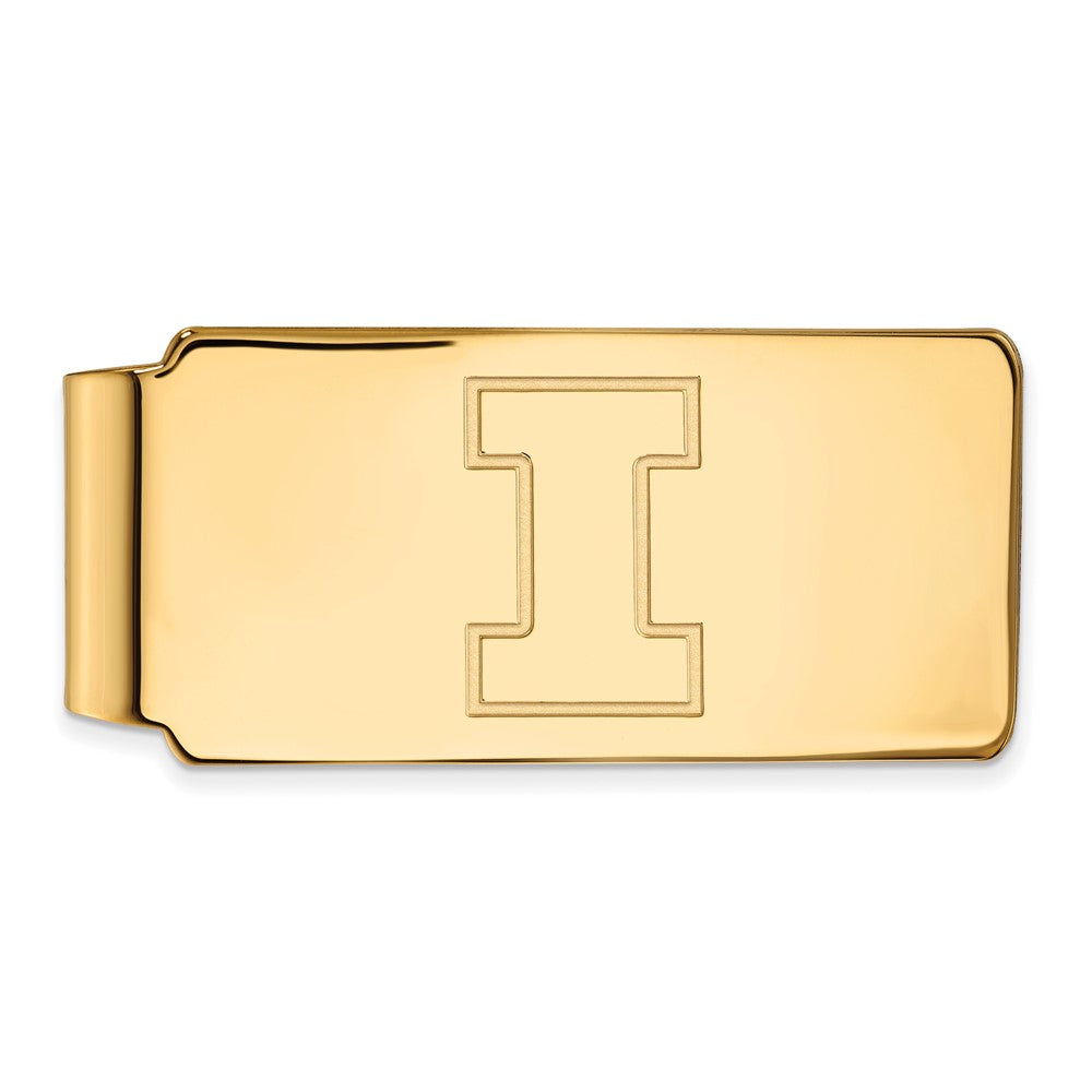 10K Yellow Gold Gold LogoArt University of Illinois Letter I Money Clip