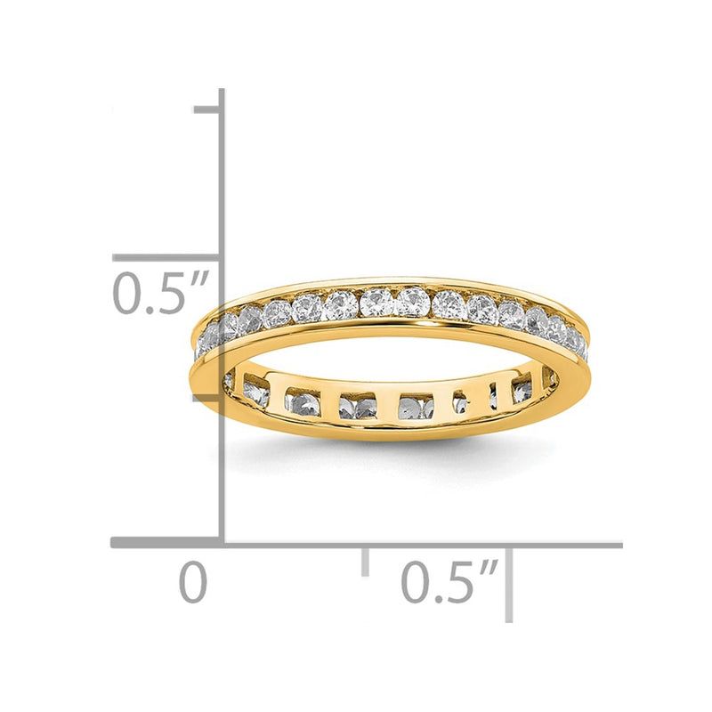 14K Yellow Gold Polished Size 4 Channel-set 1/2 carat Diamond Complete Eternity Wedding Band Ring