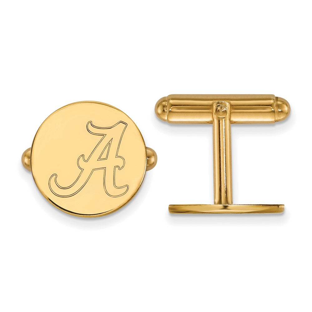 14K Yellow Gold Gold LogoArt University of Alabama Letter A Cuff Links