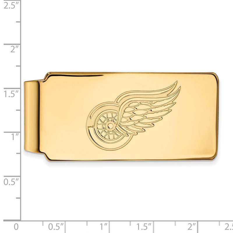 14K Yellow Gold Gold NHL LogoArt Detroit Red Wings Money Clip
