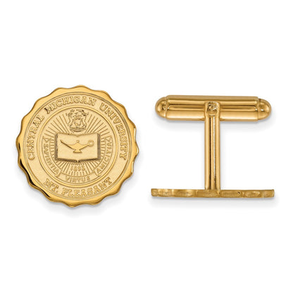 14K Yellow Gold Gold LogoArt Central Michigan University Crest Cuff Links