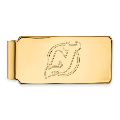 10K Yellow Gold Gold NHL LogoArt New Jersey Devils Money Clip