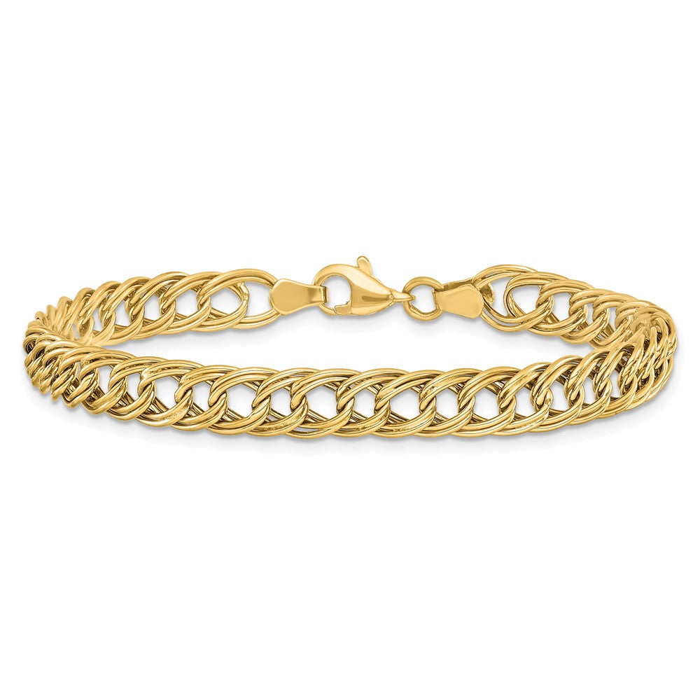 14K Yellow Gold Fancy Link 7 Inch Bracelet