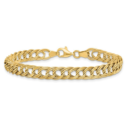 14K Yellow Gold Fancy Link 7 Inch Bracelet