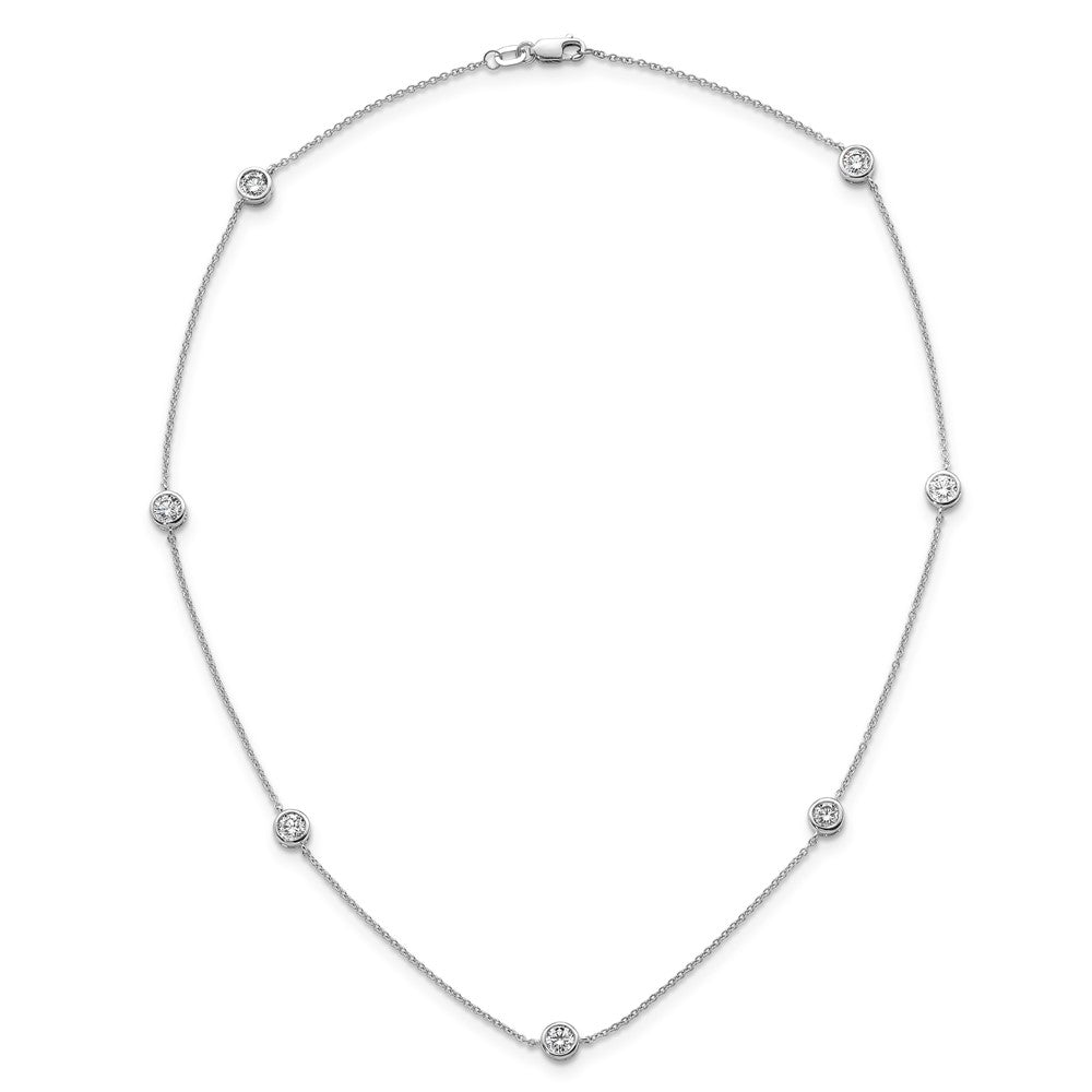 14K White Gold 1 3/4 carat Lab Grown Diamond VS/SI+ G+ Complete 16 Inch Seven Station Necklace
