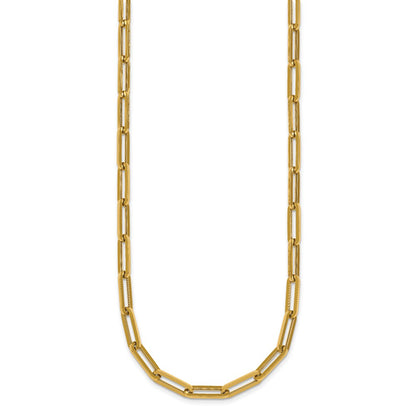 14K Yellow Gold Polished 4.3mm Paperclip Link 18 Inch Necklace