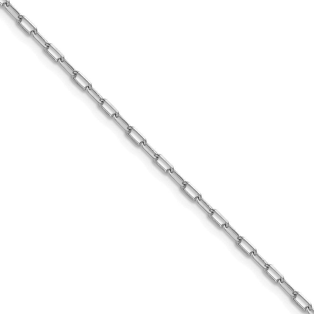 14K White Gold 2.2mm Solid Beveled D/C Paperclip Chain ( Spool) Necklace