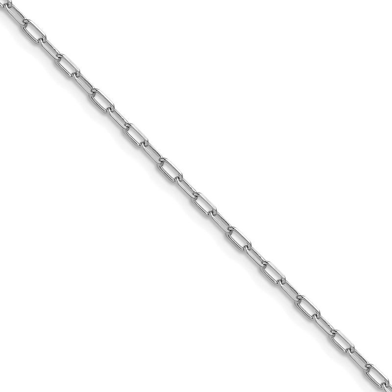 14K White Gold 2.2mm Solid Beveled D/C Paperclip Chain (100 Inch Spool)