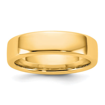 14K Yellow Gold 5.5mm European Comfort Fit Wedding Band Ring