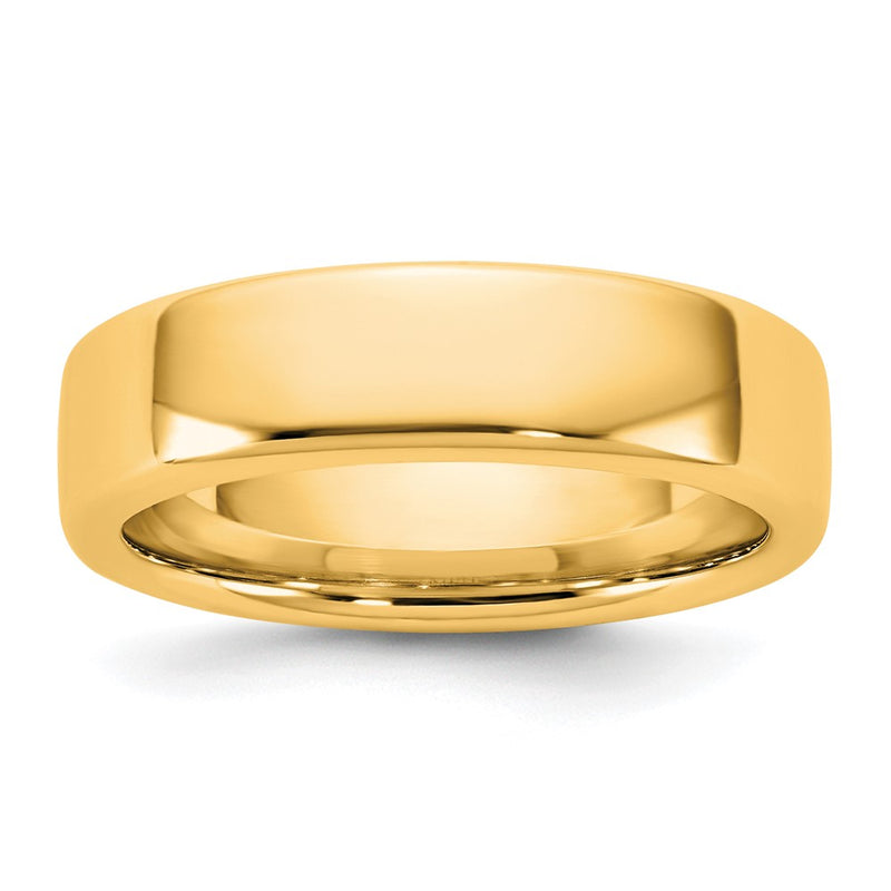 14K Yellow Gold 5.5mm European Comfort Fit Wedding Band Ring