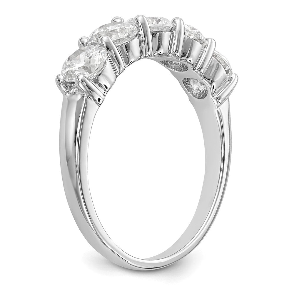 True Origin 14K White Gold 1 7/8 carat Lab Grown Diamond VS+ F+ Complete Round Five Stone Ring
